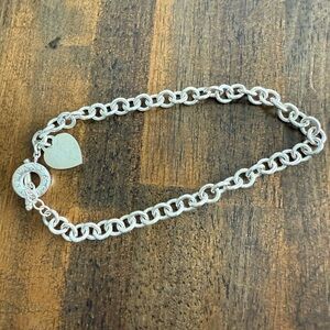 Iconic Tiffany & Co. Silver Heart Tag Toggle Necklace